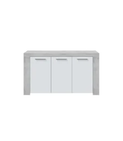 Aparador buffet Maud 3 puertas blanco/cemento. 80cm(alto) 144cm(ancho) 42cm(prof.)