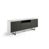 Aparador de 2 puertas Elsa acabado gris mate / blanco brillo, 74 cm(alto) 200 cm(ancho) 45 cm (fondo)