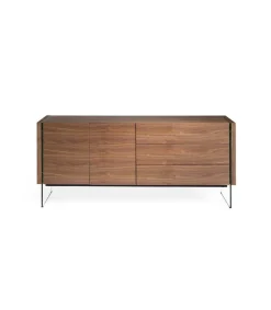 Aparador de 2 puertas Estefanía acabado nogal, 77 cm(alto) 180 cm(ancho) 49 cm (fondo)