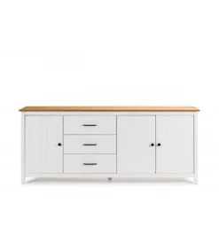 Aparador 3 puertas 3 cajones Mariana acabado blanco 80 cm(alto) 190 cm(ancho) 40 cm(largo)