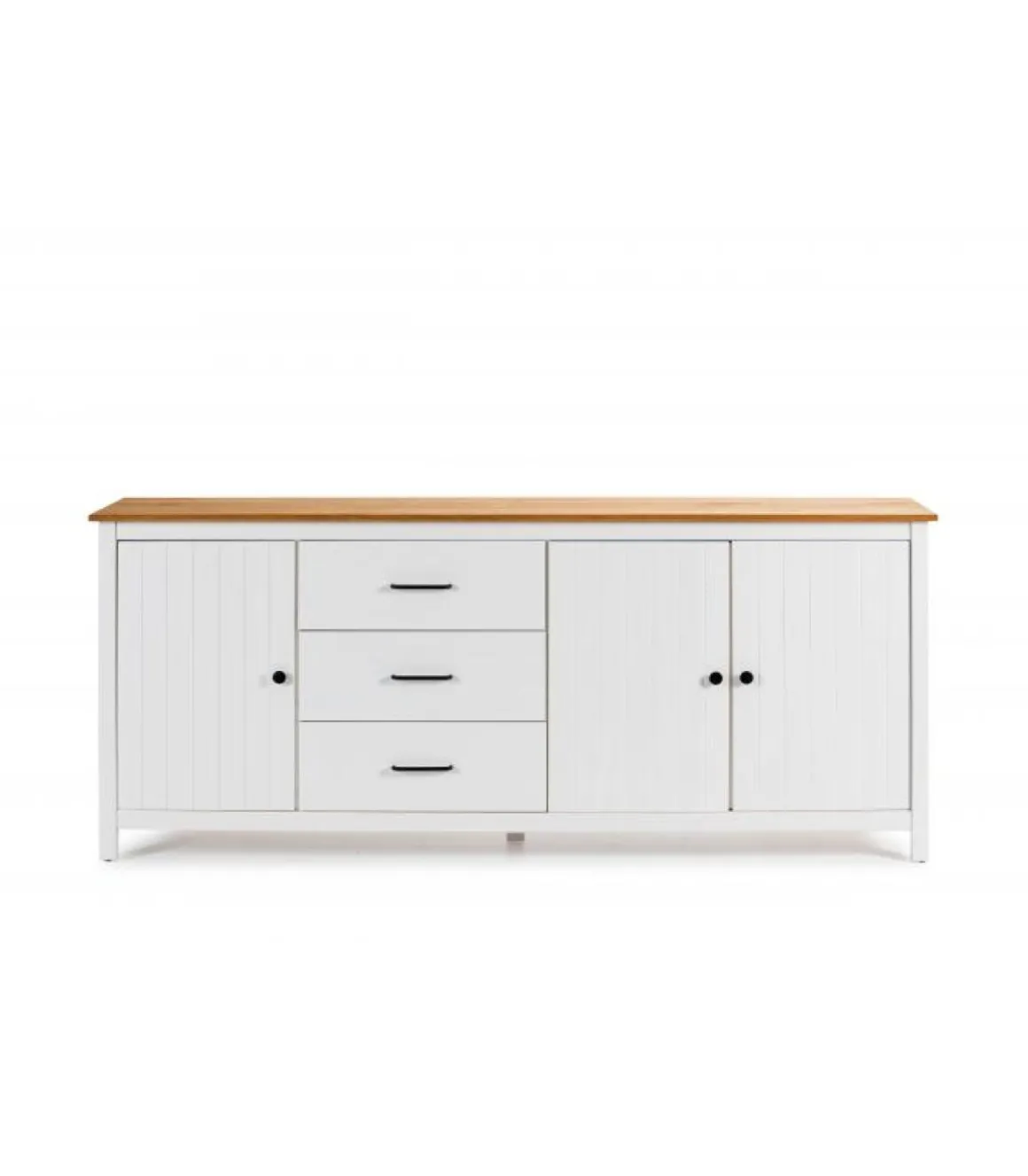 Aparador 3 puertas 3 cajones Mariana acabado blanco 80 cm(alto) 190 cm(ancho) 40 cm(largo)