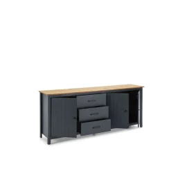 Aparador 3 puertas 3 cajones Mariana acabado azul 80 cm(alto) 190 cm(ancho) 40 cm(largo)