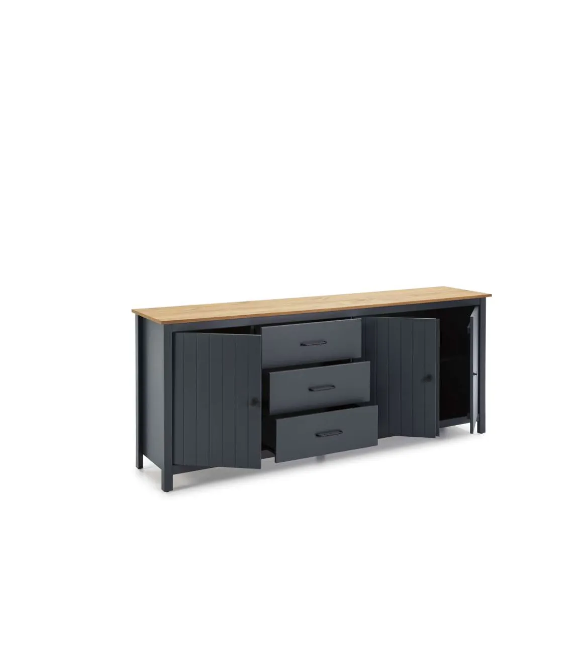 Aparador 3 puertas 3 cajones Mariana acabado azul 80 cm(alto) 190 cm(ancho) 40 cm(largo)