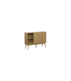 Aparador 2 puertas correderas Trend acabado en chapa de fresno, 90cm(alto) x 115cm(ancho) x 40cm(fondo).