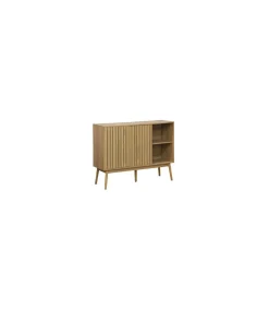 Aparador 2 puertas correderas Trend acabado en chapa de fresno, 90cm(alto) x 115cm(ancho) x 40cm(fondo).