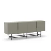 Aparador 4 puertas Elena acabado verde/negro, 77.5cm(alto) 200cm(ancho) 40cm(largo)