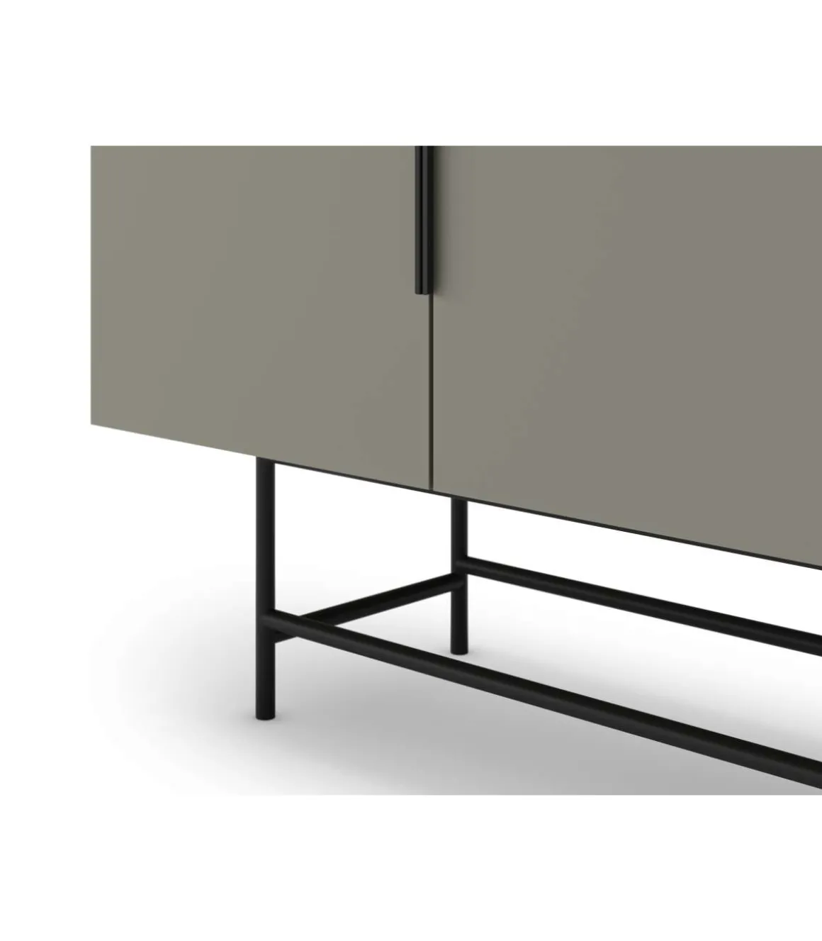 Aparador 4 puertas Elena acabado verde/negro, 77.5cm(alto) 200cm(ancho) 40cm(largo)