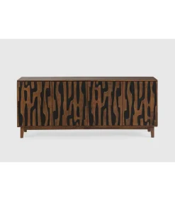 Aparador 4 puertas Katia acabado en madera de mango, 80cm(alto) 190cm(ancho) 40cm(largo)