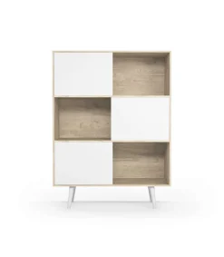 Aparador 3 puertas modelo-881 acabado roble/blanco, 131cm(alto) 101cm(ancho) 30cm(fondo).