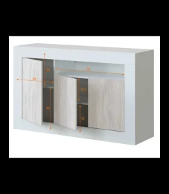 Aparador Teho 3 puertas y hueco superior. 87 cm (alto) x 144 cm (ancho) x 42 cm (prof.)