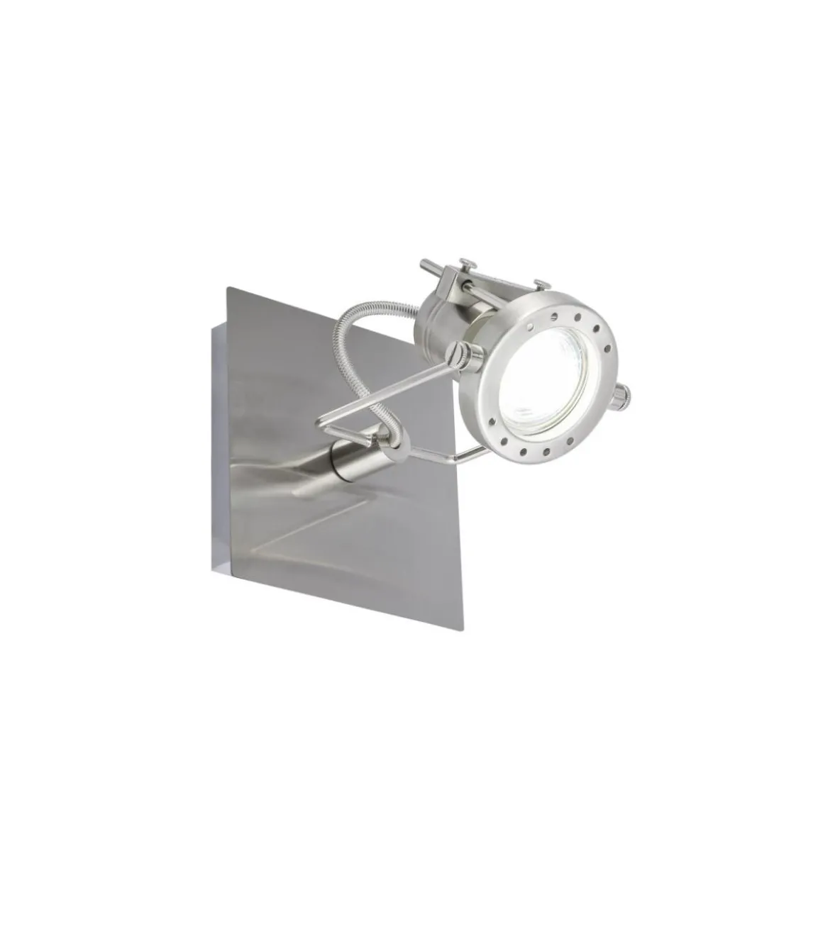Aplique a pared modelo Olbia acabado niquel satinado 14 cm(alto) 13 cm(ancho) 18 cm (fondo)