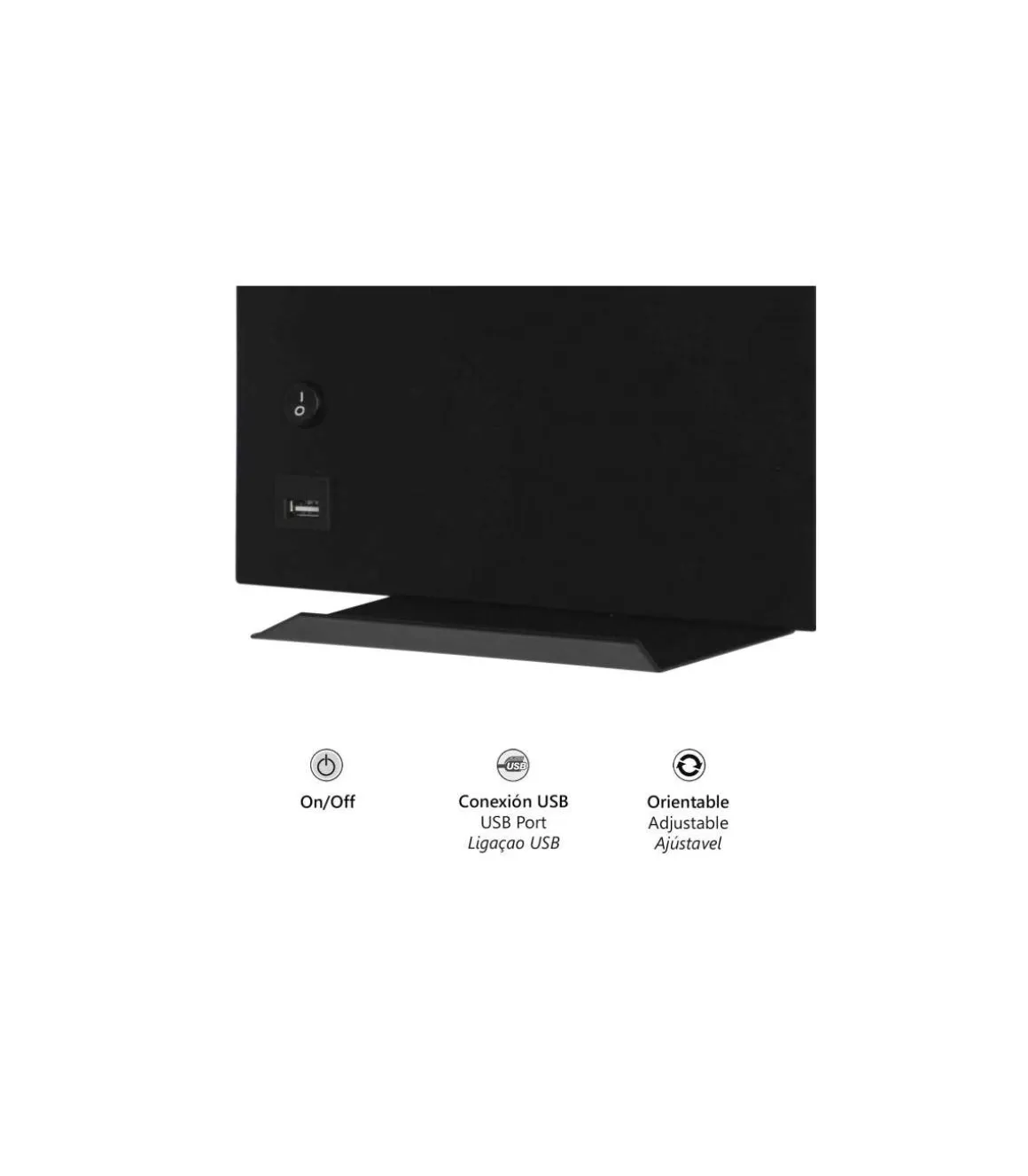 Aplique a pared modelo Pelay acabado negro, 23cm(alto) 28cm(ancho) 24cm (fondo)