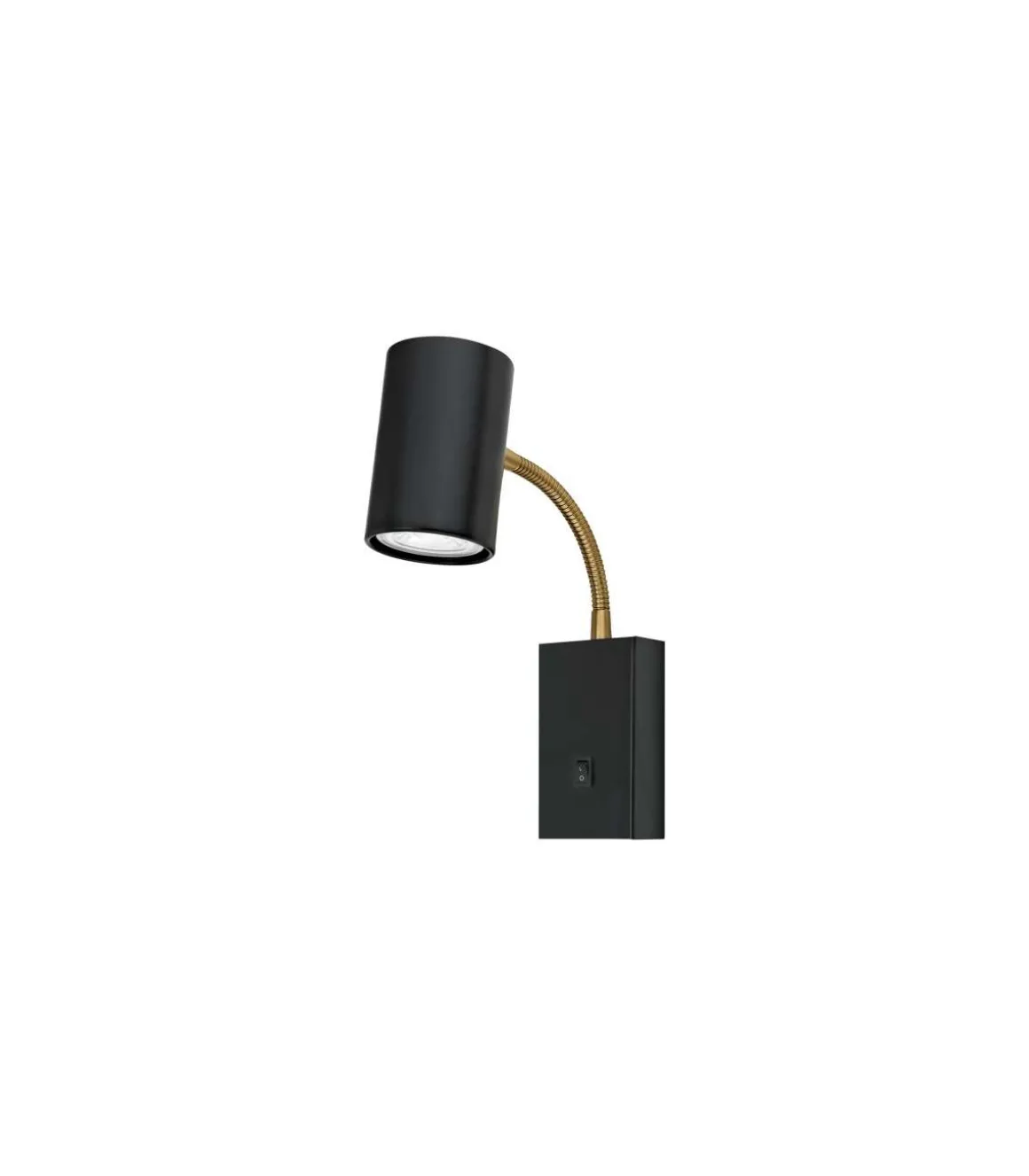 Aplique a pared modelo Tayron acabado negro/cuero, 26cm(alto) 14cm(ancho) 6cm(fondo)