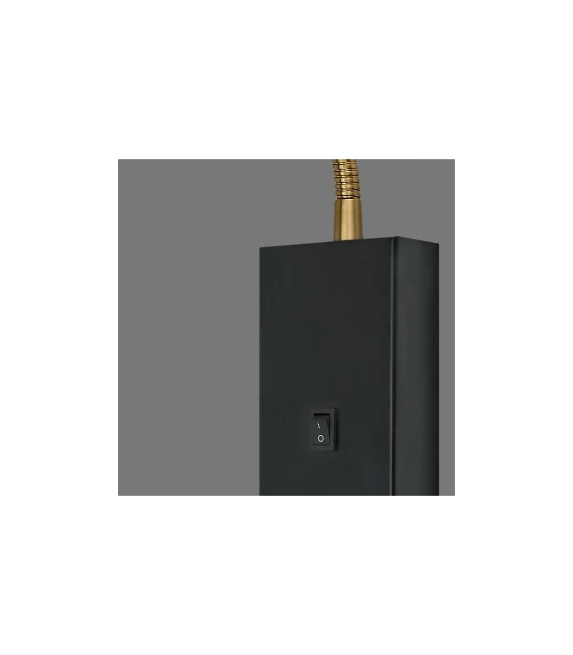 Aplique a pared modelo Tayron acabado negro/cuero, 26cm(alto) 14cm(ancho) 6cm(fondo)