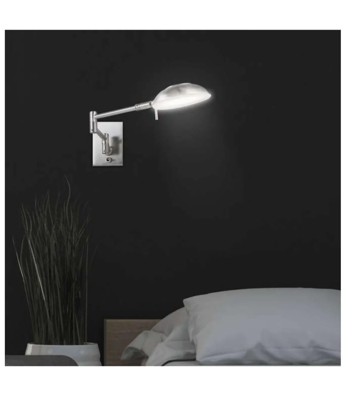 Aplique de lectura modelo Max acabado níquel satinado 10 cm(alto) 11 cm(ancho) 42 cm(fondo