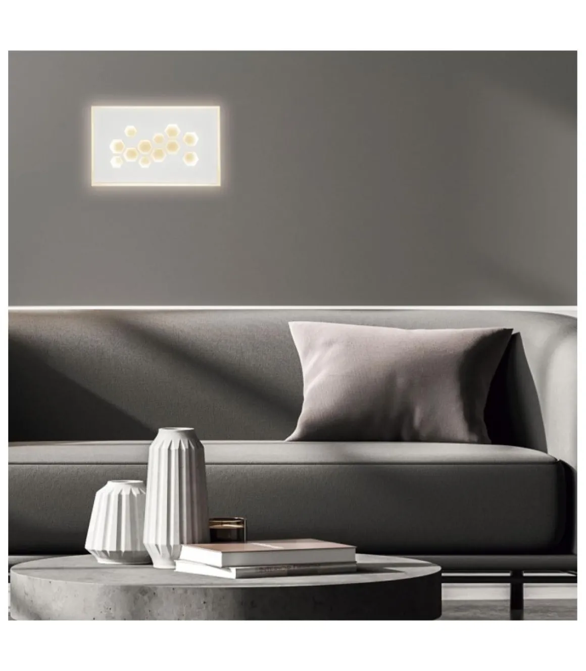 Aplique de pared con led integrado modelo Dembe acabado blanco 4cm(alto) 24cm(ancho) 15 cm(fondo