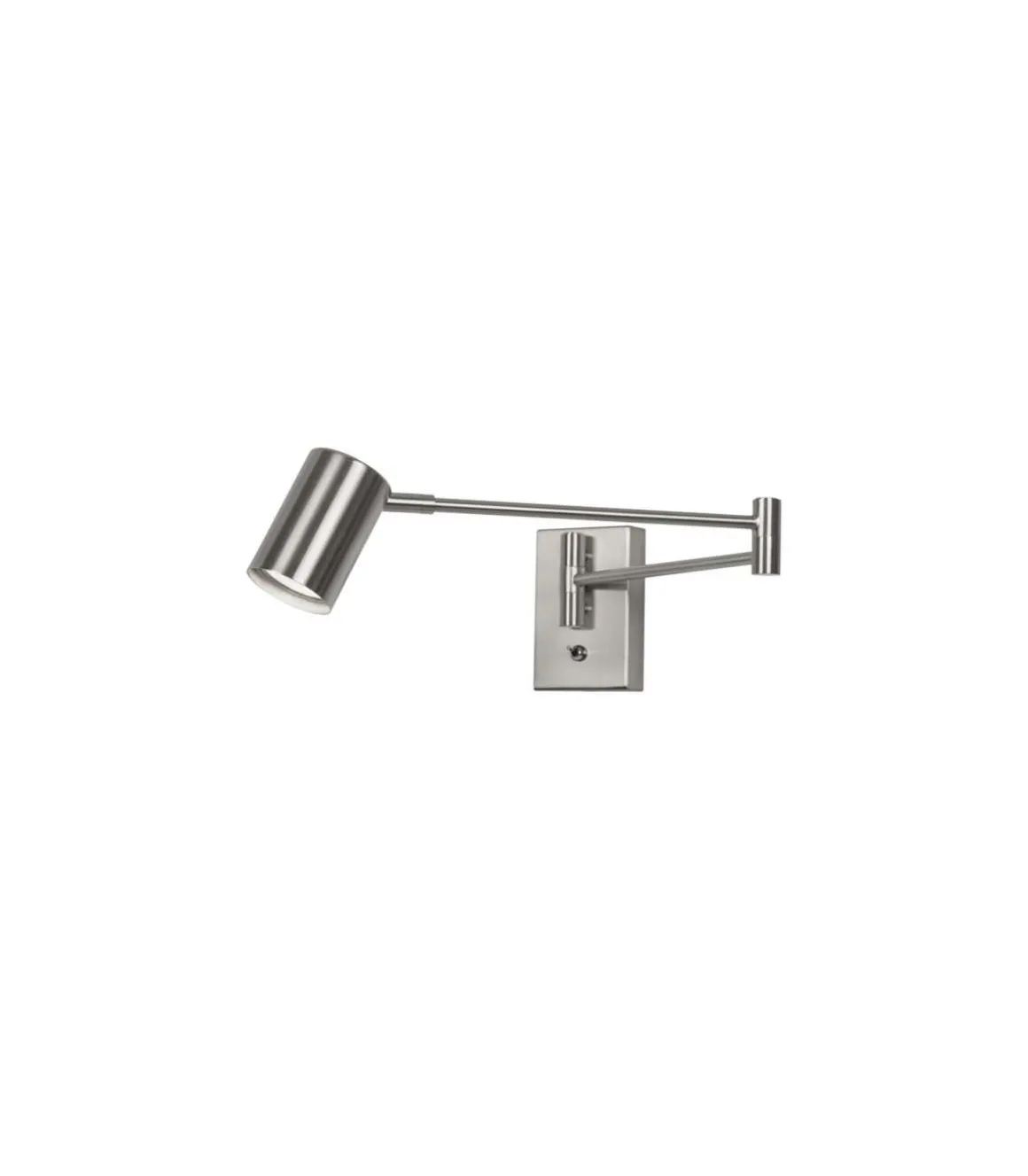 Aplique de pared led modelo Romeo acabado niquel satinado, 8cm(ancho) 63cm (fondo) 12cm(alto).