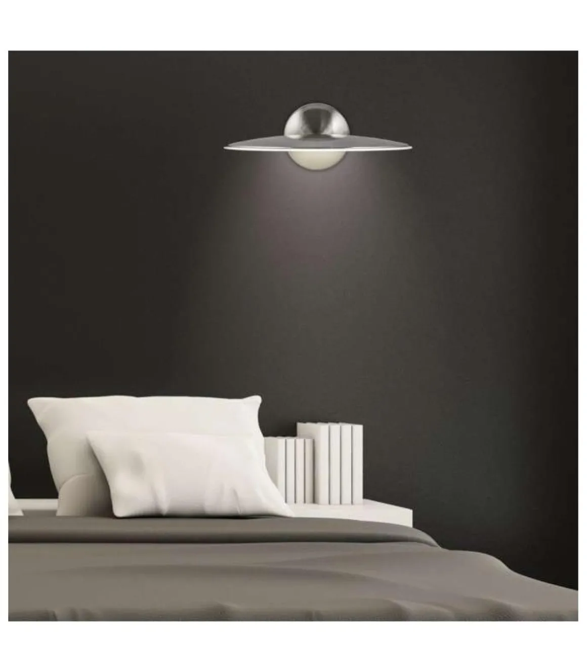 Aplique de pared modelo Nube acabado niquel satinado 10 cm(alto) 30 cm(ancho) 23 cm (fondo)