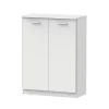Armario bajo multiusos Tibet 2 puertas abatibles acabado blanco mate, 101 cm(alto)74 cm(ancho)37 cm(largo)