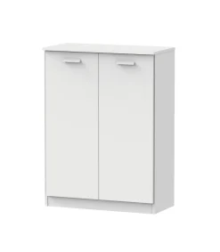 Armario bajo multiusos Tibet 2 puertas abatibles acabado blanco mate, 101 cm(alto)74 cm(ancho)37 cm(largo)
