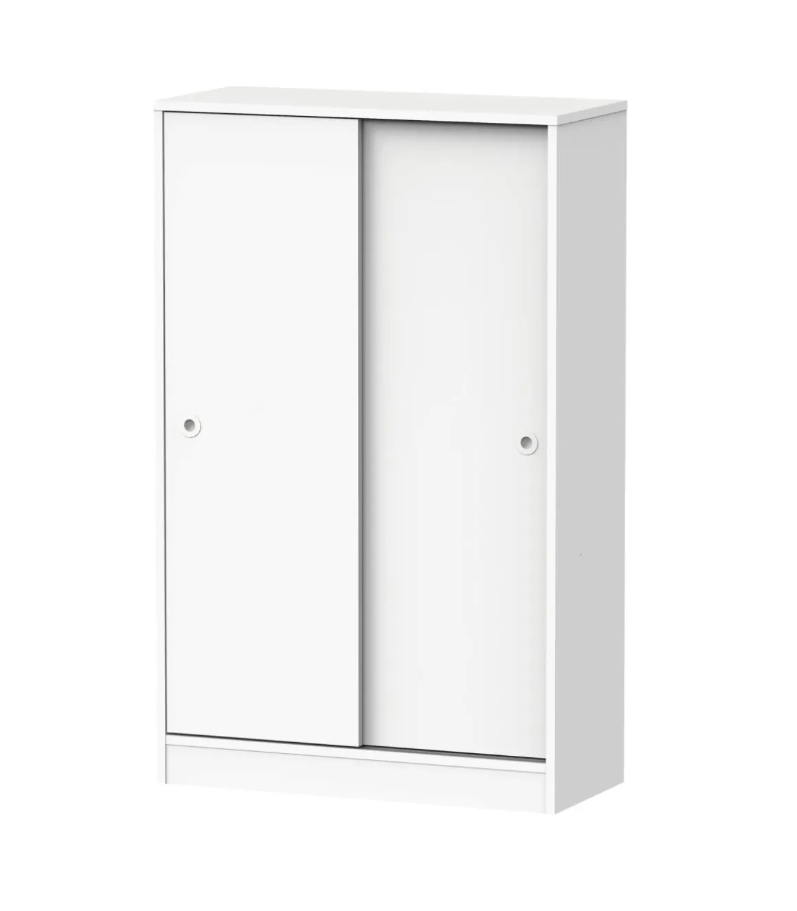 Armario bajo multiusos Tibet 2 correderas acabado blanco mate, 120 cm(alto)74 cm(ancho)33 cm(largo)