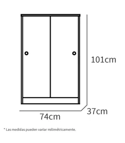 Armario bajo multiusos Tibet 2 correderas acabado blanco mate, 120 cm(alto)74 cm(ancho)33 cm(largo)