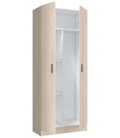 Armario escobero Milan en color roble de 2 puertas 73 cm(ancho) 180 cm(altura) 37 cm(fondo)