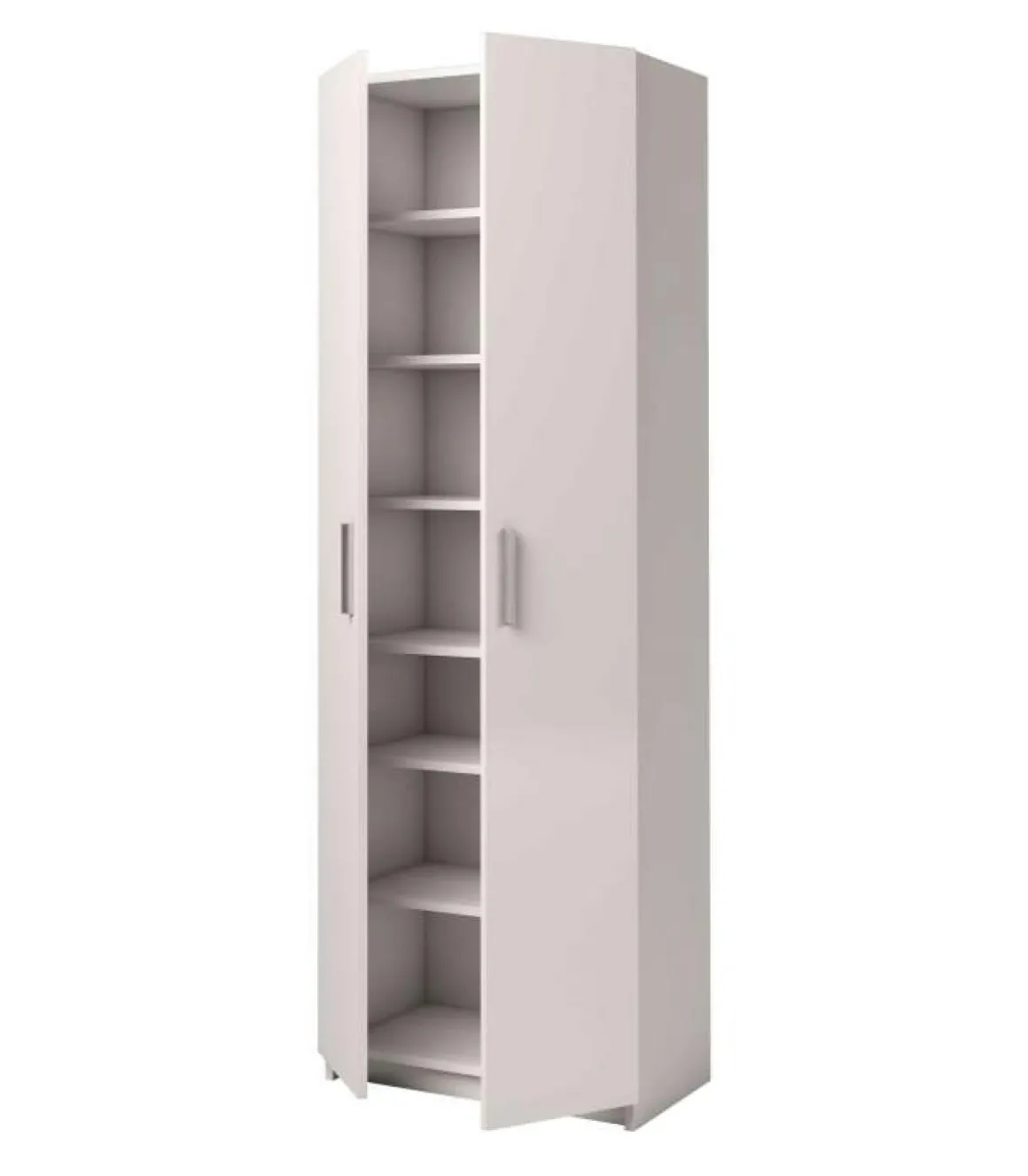 Armario multiestantes dos puertas Urano en blanco. 60 cm(ancho) 180 cm(altura) 35.6 cm(fondo)