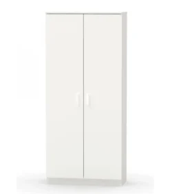 Armario multiuso Carles con escobero acabado blanco, 180cm(alto) 80cm(ancho) 35cm(fondo)