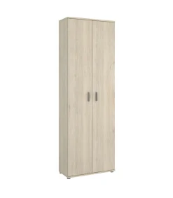 Armario multiusos Carmen 2 puertas acabado Natural, 6 estantes 61 cm(ancho) 190 cm(altura) 35 cm(fondo)