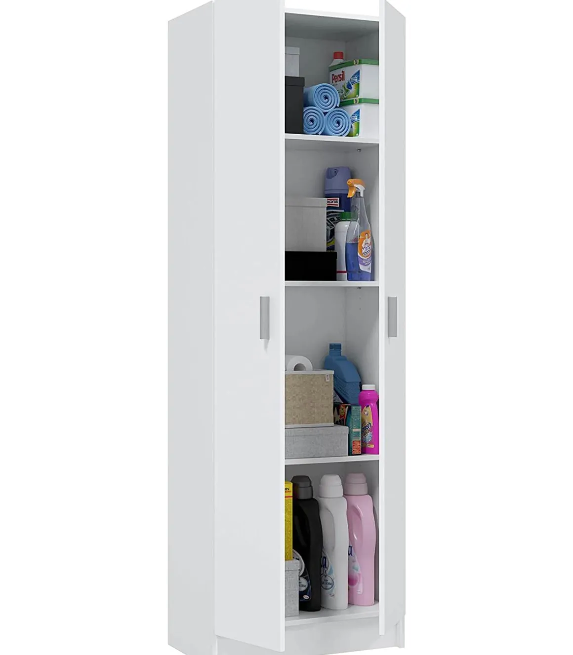 Armario multiusos Milan en acabado blanco de 2 puertas y 3 estantes 58.5 cm(ancho) 180 cm(altura) 37 cm(fondo)