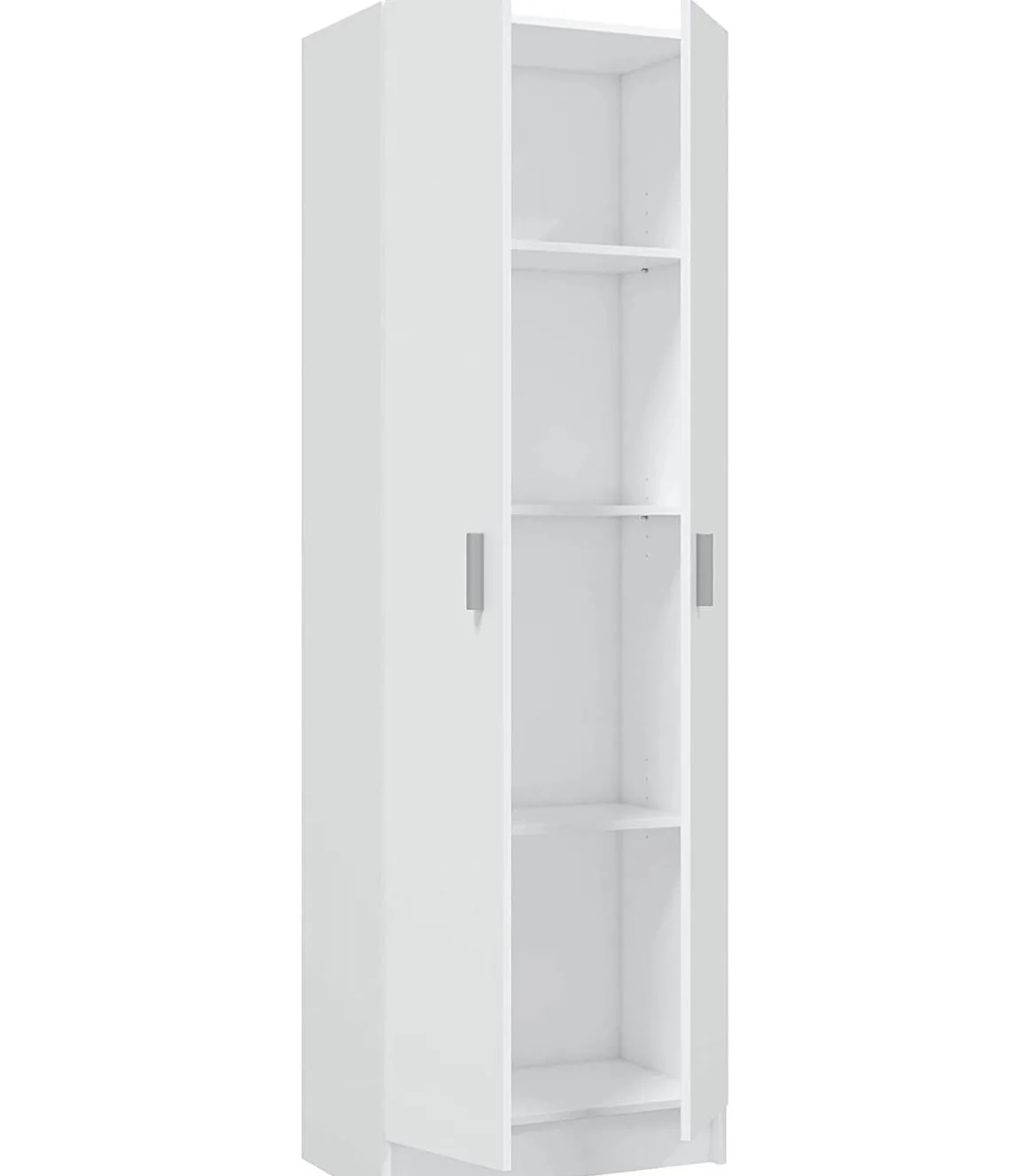 Armario multiusos Milan en acabado blanco de 2 puertas y 3 estantes 58.5 cm(ancho) 180 cm(altura) 37 cm(fondo)