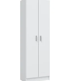 Armario multiusos Milan en acabado blanco de 2 puertas y 3 estantes 58.5 cm(ancho) 180 cm(altura) 37 cm(fondo)