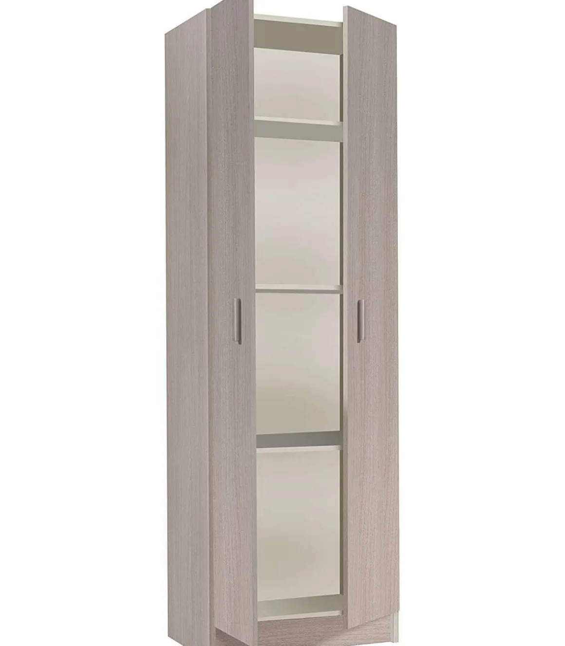 Armario multiusos Milan en acabado roble de 2 puertas y 3 estantes 58.5 cm(ancho) 180 cm(altura) 37 cm(fondo)