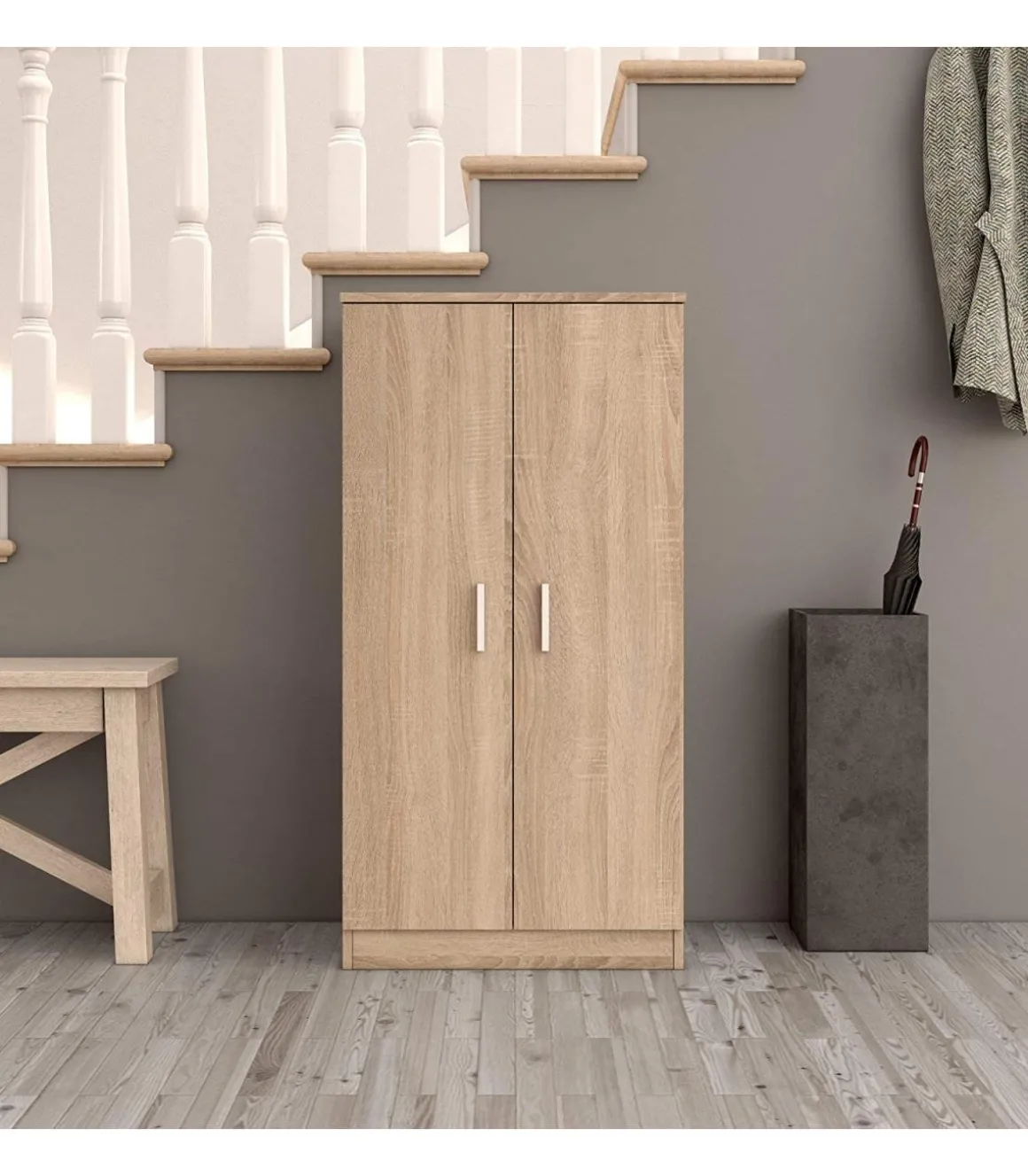 Armario multiusos 2 puertas Sfera en roble canadian 55 cm(ancho) 108 cm(altura) 35 cm(fondo)