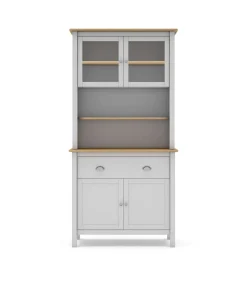 Armario multiusos tipo buffet 4 puertas 2 cajones Miguel acabado blanco/roble, 180.5cm(alto) 90cm(ancho) 40cm(largo)