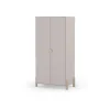 Armario 2 puertas abatible Emma acabado crema/cera blanca, 92.8cm(Ancho) 45cm(Fondo) 180cm(Alto