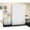 Armario 3 puertas abatibles 2 cajones acabado blanco, 180 cm(alto)120 cm(ancho)52 cm(fondo)
