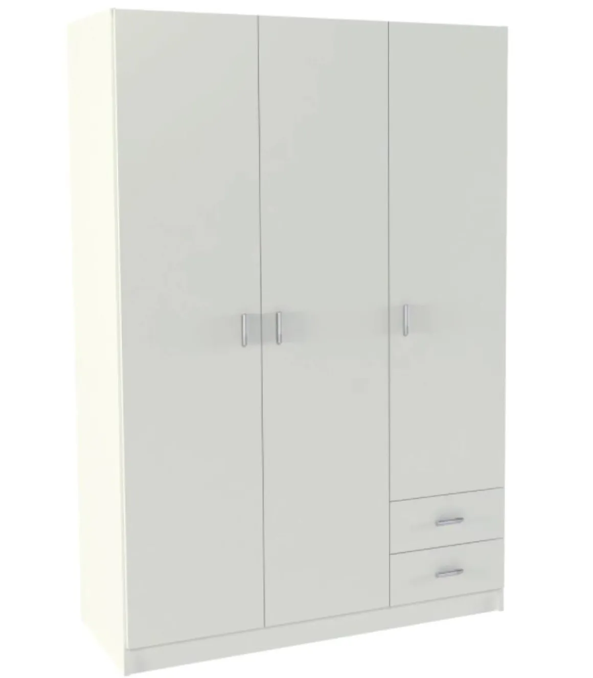 Armario 3 puertas abatibles 2 cajones acabado blanco, 180 cm(alto)120 cm(ancho)52 cm(fondo)