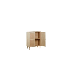 Armario 2 puertas abatibles Decor acabado pino/rattan, 110cm(alto) 80cm(ancho) 40cm(fondo)