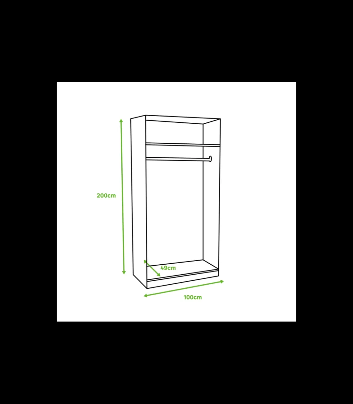 Armario 2 puertas correderas acabado blanco, 200 cm(alto)100 cm(ancho)50 cm(fondo.