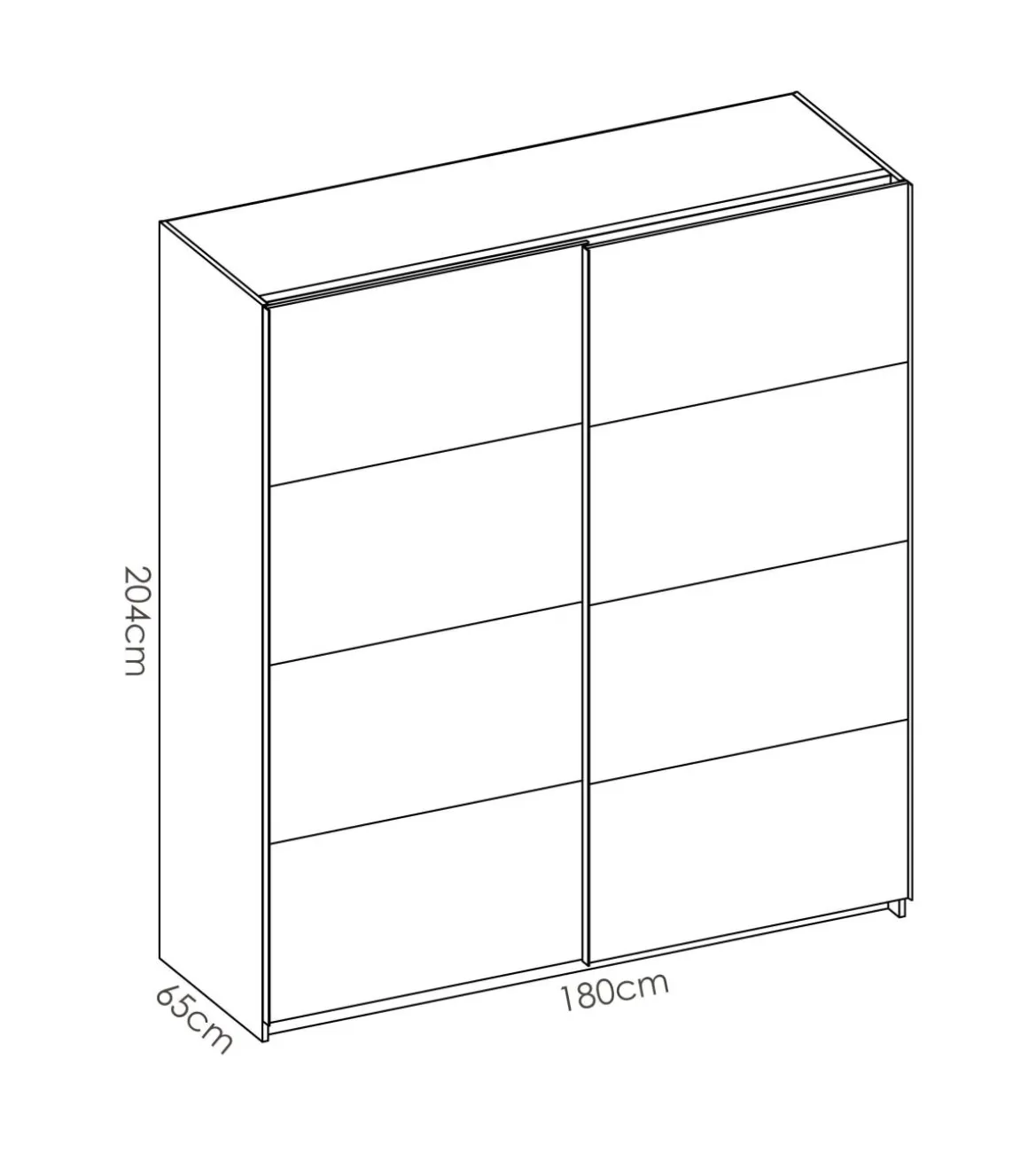 Armario 2 puertas correderas Lupión acabado blanco 204 cm(alto)180 cm(ancho)65 cm(largo)