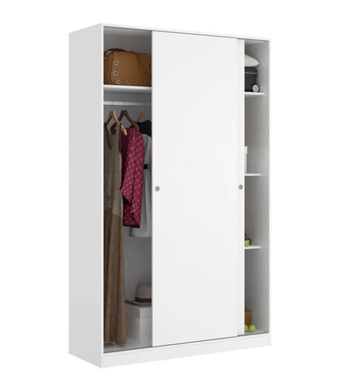 Armario puertas correderas Lupión en blanco brillo 204 cm(alto)120 cm(ancho)50 cm(largo)