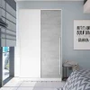 Armario ropero Arieta puertas correderas blanco artik y cemento. 200cm(alto) 120cm(ancho) 50cm(fondo).