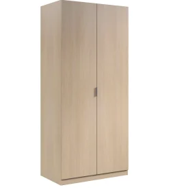 Armario ropero Aroa puertas abatibles acabado roble. 180 cm (alto). 81,5 cm (ancho). 52 cm (fondo).