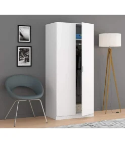 Armario ropero Herro 2 puertas acabado blanco 180 cm(alto)81 cm(ancho)52 cm(largo)