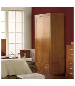 Armario ropero madera maciza acabado cerezo 200 cm(alto)105 cm(ancho)55 cm(largo)