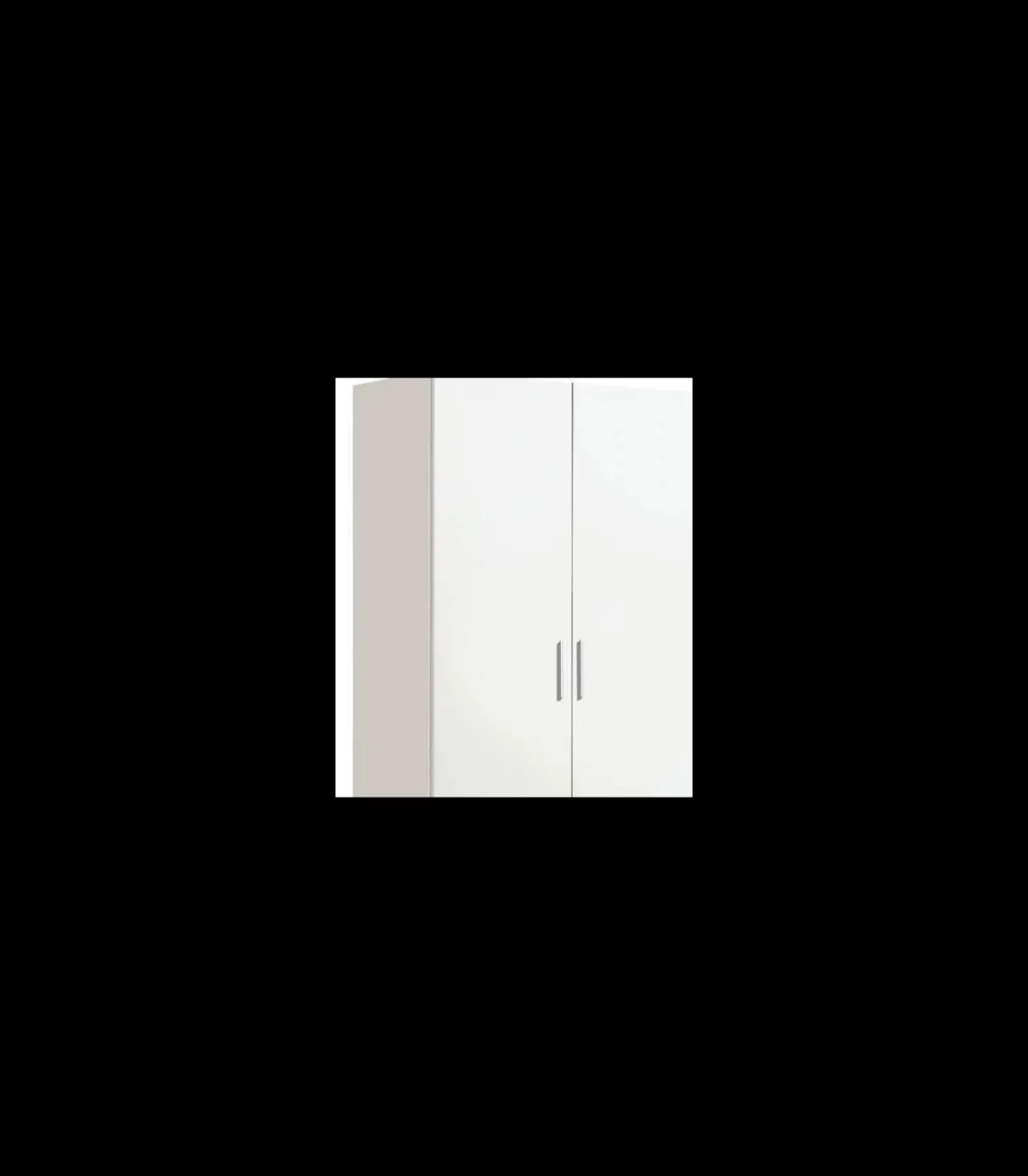 Armario ropero 4 puertas abatibles 2 cajones Lorena acabado blanco, 196cm(alto) 200cm(ancho) 50cm(largo)