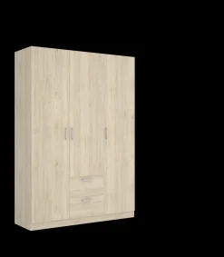 Armario ropero 3 puertas abatibles 2 cajones Huesa en roble natural 215 cm(alto)150 cm(ancho)52 cm(largo)