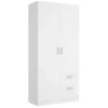 Armario ropero 2 puertas abatibles 2 cajones Huesa en blanco 215 cm(alto)100 cm(ancho)52 cm(fondo)
